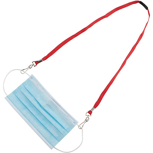 Advantus Face Mask Lanyard Adjustable - J-Hook Attachment - 30" Length - Red - 10 / Pack (76115)