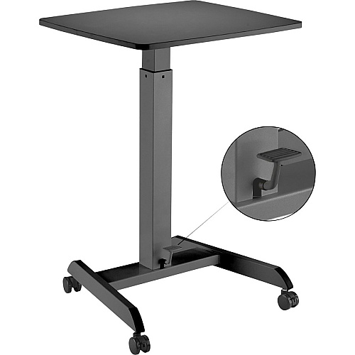 Kantek Mobile Height Adjustable Sit to Stand Desk Rectangle Top - 17.60 lb Capacity - Height Adjustable - 29.60" to 44.20" Adjustment - 23.60" Table Top Width x 20.50" Table Top Depth - 44.20" Height x 23.60" Width x 20.50" Depth - Assembly Requ (STS300B)
