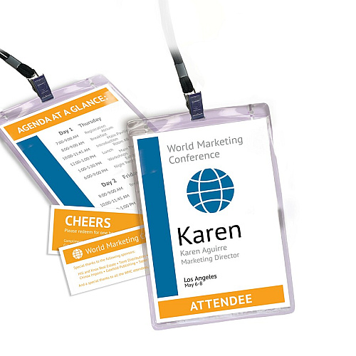 Avery&reg; Vertical Name Badges 4 1/4" x 6" - Printable, Durable, Reusable - White - 1 Carton (08521)
