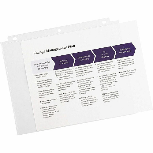 Avery&reg; Economy Clear Sheet Protectors 50 x Sheet Capacity - For Letter 8 1/2" x 11" Sheet - 3 x Holes - 3 x Rings - Ring Binder - Top Loading - Clear - Polypropylene - 50/Bag - 10 / Carton (75182)