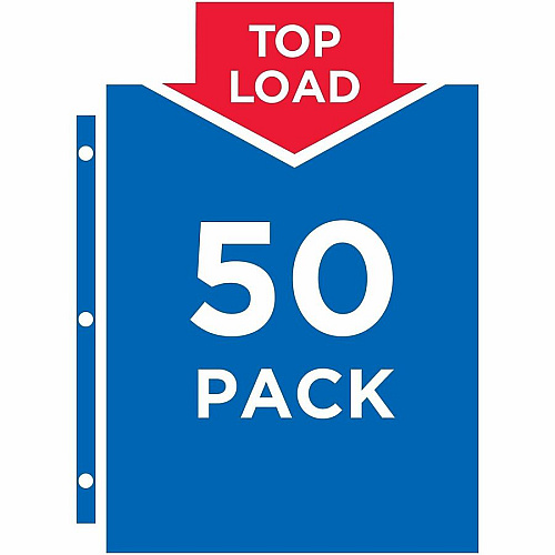 Avery&reg; Economy Clear Sheet Protectors 50 x Sheet Capacity - For Letter 8 1/2" x 11" Sheet - 3 x Holes - 3 x Rings - Ring Binder - Top Loading - Clear - Polypropylene - 50/Bag - 10 / Carton (75182)