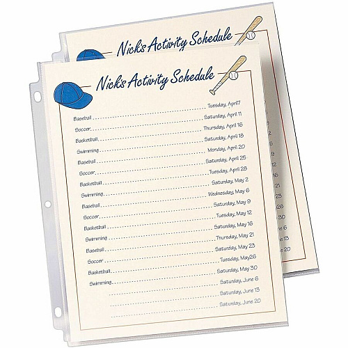 Avery&reg; Economy Clear Sheet Protectors Sheet Capacity - For Letter 8 1/2" x 11" Sheet - 3 x Holes - Ring Binder - Top Loading - Clear - Polypropylene - 100/Pack - 5 / Carton (75183)