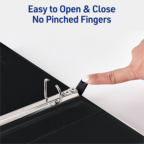 Avery&reg; One Touch Heavy-Duty View Binder 1/2" Binder Capacity - Letter - 8 1/2" x 11" Sheet Size - 135 Sheet Capacity - 45/64" Spine Width - 135 x 0.50" Ring - Fastener: Slant Ring - Pocket: 4, Internal - Polypropylene - Black - Adhesive, Archi (79381)