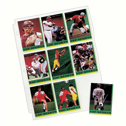 Avery&reg; Trading Card Pages 90 x Trading Card Capacity - 3 x Rings - Ring Binder - Clear - 10/Pack - 1 Carton (76016)