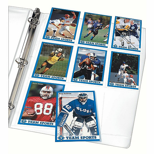 Avery&reg; Trading Card Pages 90 x Trading Card Capacity - 3 x Rings - Ring Binder - Clear - 10/Pack - 1 Carton (76016)