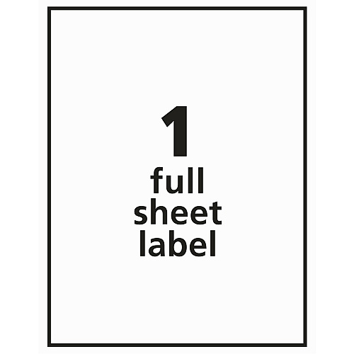 Avery&reg; Removable I.D. Laser/Inkjet Labels 8 1/2" Widthss x 11" Length - Removable Adhesive - Rectangle - Laser, Inkjet - Matte - White - Paper - 1 / Sheet - 50 Total Sheets - 50 Total Label(s) - 150/Pack - 1 Carton (06470)