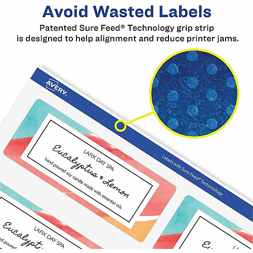 Avery&reg; Easy Peel Glossy Address Labels 1" Width x 2 5/8" Length - Permanent Adhesive - Rectangle - Laser, Inkjet - Glossy - White - Paper - 30 / Sheet - 10 Total Sheets - 300 Total Label(s) - 1 Carton (06525)