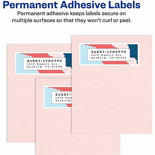 Avery&reg; Easy Peel Glossy Address Labels 1" Width x 2 5/8" Length - Permanent Adhesive - Rectangle - Laser, Inkjet - Glossy - White - Paper - 30 / Sheet - 10 Total Sheets - 300 Total Label(s) - 1 Carton (06525)