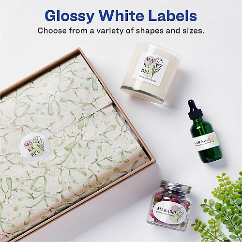 Avery&reg; Easy Peel Glossy Address Labels 1" Width x 2 5/8" Length - Permanent Adhesive - Rectangle - Laser, Inkjet - Glossy - White - Paper - 30 / Sheet - 10 Total Sheets - 300 Total Label(s) - 1 Carton (06525)