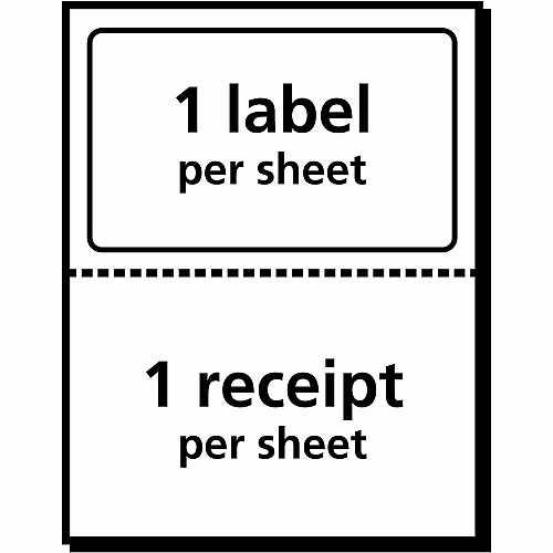 Avery&reg; TrueBlock Paper Receipt Shipping Labels 5 1/16" Width x 7 5/8" Length - Permanent Adhesive - Rectangle - Inkjet - Matte - White - Paper - 1 / Sheet - 125 Total Sheets - 125 Total Label(s) - 1 Carton (08127)