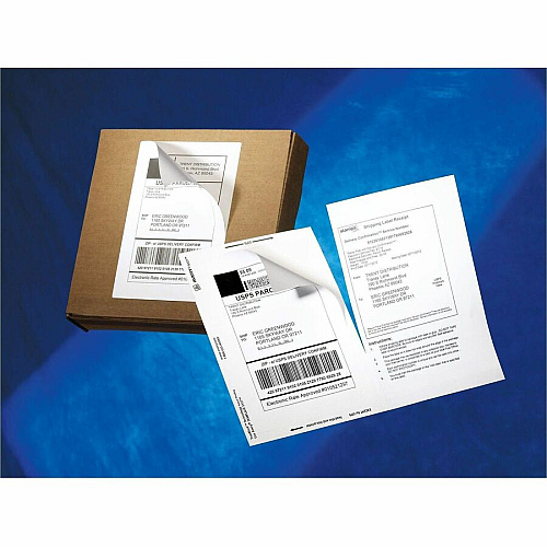 Avery&reg; TrueBlock Paper Receipt Shipping Labels 5 1/16" Width x 7 5/8" Length - Permanent Adhesive - Rectangle - Inkjet - Matte - White - Paper - 1 / Sheet - 125 Total Sheets - 125 Total Label(s) - 1 Carton (08127)