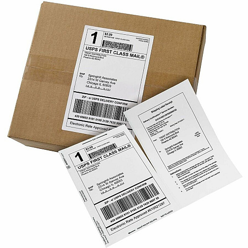 Avery&reg; TrueBlock Paper Receipt Shipping Labels 5 1/16" Width x 7 5/8" Length - Permanent Adhesive - Rectangle - Inkjet - Matte - White - Paper - 1 / Sheet - 125 Total Sheets - 125 Total Label(s) - 1 Carton (08127)