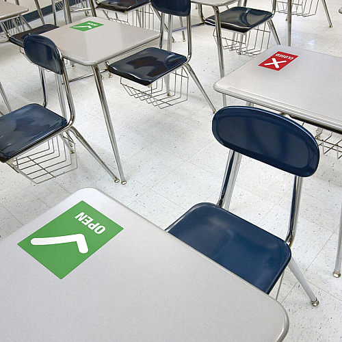Avery&reg; Surface Safe OPEN/CLOSED Table/Chair Decals Print/Message "Open/Closed" - 4" Width x 6" Height - Rectangular Shape - White Print/Message Color - Water Resistant, Pre-printed, Chemical Resistant, Abrasion Resistant, Tear Resistant, Durab (83070)