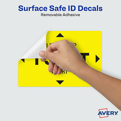 Avery&reg; Surface Safe PLEASE KEEP 1 SEAT APART Decals Print/Message "Please Keep 1 Seat Apart" - 4" Width x 6" Height - Rectangular Shape - Water Resistant, Pre-printed, Chemical Resistant, Abrasion Resistant, Tear Resistant, Durable, UV Resista (83073)