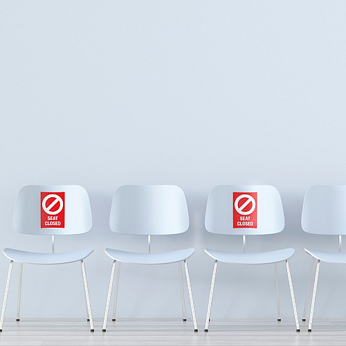 Avery&reg; Surface Safe SEAT CLOSED Chair Decals Print/Message "Seat Closed" - 4" Width x 6" Height - Rectangular Shape - Water Resistant, Pre-printed, Chemical Resistant, Abrasion Resistant, Tear Resistant, Durable, UV Resistant, Residue-free, Ea (83076)