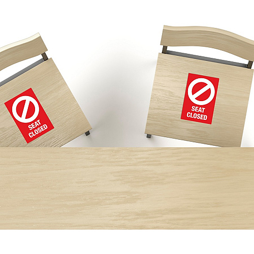 Avery&reg; Surface Safe SEAT CLOSED Chair Decals Print/Message "Seat Closed" - 4" Width x 6" Height - Rectangular Shape - Water Resistant, Pre-printed, Chemical Resistant, Abrasion Resistant, Tear Resistant, Durable, UV Resistant, Residue-free, Ea (83076)