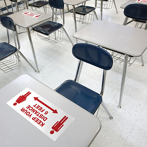 Avery&reg; Surface Safe KEEP YOUR DISTANCE Decals Print/Message "Keep Your Distance" - Rectangular Shape - Water Resistant, Pre-printed, Chemical Resistant, Abrasion Resistant, Tear Resistant, Durable, UV Resistant, Residue-free, Easy Peel, Anti-s (83079)