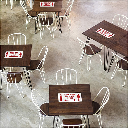 Avery&reg; Surface Safe KEEP YOUR DISTANCE Decals Print/Message "Keep Your Distance" - Rectangular Shape - Water Resistant, Pre-printed, Chemical Resistant, Abrasion Resistant, Tear Resistant, Durable, UV Resistant, Residue-free, Easy Peel, Anti-s (83079)