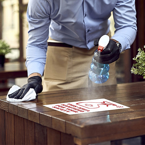 Avery&reg; Surface Safe THIS AREA SANITIZED Decals Print/Message "This Area Sanitized" - Rectangular Shape - Water Resistant, Pre-printed, Chemical Resistant, Abrasion Resistant, Tear Resistant, Durable, UV Resistant, Residue-free, Easy Peel, Anti (83080)