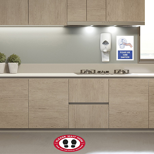 Avery&reg; Surface Safe USE HAND SANITIZER Wall Decals Print/Message "Please Use Hand Sanitizer" - 7" Width x 10" Height - Rectangular Shape - Water Resistant, Pre-printed, Chemical Resistant, Abrasion Resistant, Tear Resistant, Durable, UV Resist (83179)