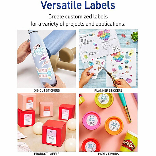 Avery&reg; Matte White Sticker Project Paper Letter - 8 1/2" x 11" - Matte - Printable, Removable Adhesive, Die-cut, Repositionable, Lignin-free, Easy to Cut, Acid-free, PVC-free - White - 30 Sheets - 5 Sheets/Pack - 6 / Carton (53202)