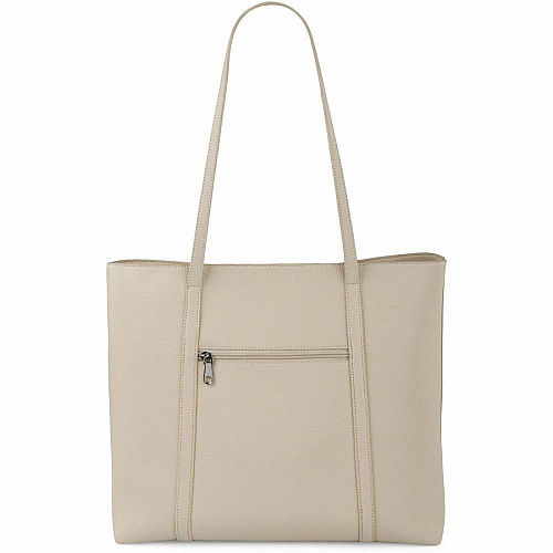bugatti Pure Carrying Case (Tote) for 14" Notebook - Cream Damage Resistant, Scratch Resistant, Scuff Resistant - Vegan Leather Body - Felt Interior Material - Handle, Trolley Strap, Shoulder Strap - 13.3" Height x 15" Width x 6.3" Depth - F (LBG5054BUCR)
