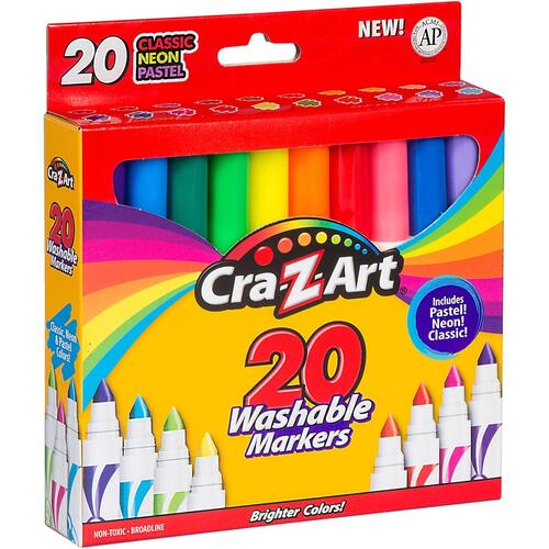 Cra-Z-Art Washable Broadline Markers (44402WM20) | OfficeCrave.com