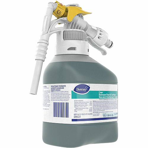 Diversey Crew Restroom Disinfectant Cleaner 50.7 fl oz (1.6 quart) - Fresh Scent - Deodorize, Rinse-free - Green - 2 / Carton (3063437)