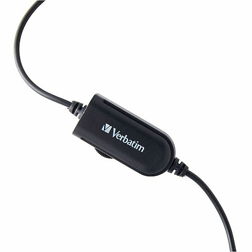 Verbatim Mono Headset with Microphone and In-Line Remote Mono - Mini-phone (3.5mm) - Wired - 32 Ohm - 20 Hz to 20 kHz - Over-the-head - Monaural - Circumaural - 5.25 ft Cable - Omni-directional Microphone (70722)