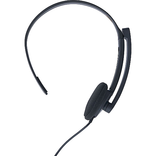 Verbatim Mono Headset with Microphone and In-Line Remote Mono - Mini-phone (3.5mm) - Wired - 32 Ohm - 20 Hz to 20 kHz - Over-the-head - Monaural - Circumaural - 5.25 ft Cable - Omni-directional Microphone (70722)