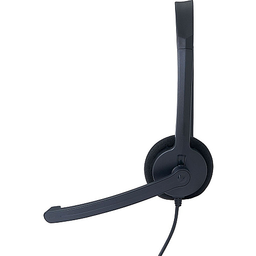 Verbatim Mono Headset with Microphone and In-Line Remote Mono - Mini-phone (3.5mm) - Wired - 32 Ohm - 20 Hz to 20 kHz - Over-the-head - Monaural - Circumaural - 5.25 ft Cable - Omni-directional Microphone (70722)