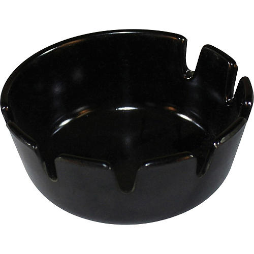 Impact Tabletop Ash Tray Round - Heat Resistant, Lightweight - 1.8" Height x 4.8" Width - Plastic - Black - 12 / Box (1007BX)