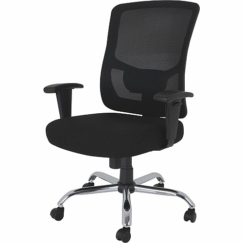 Lorell High-capacity Mesh High-back Task Chair Fabric Seat Material - Mid Back - 5-star Base - Black - 1 Each (LLR62625)
