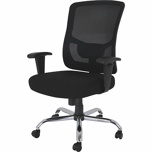 Lorell High-capacity Mesh High-back Task Chair Fabric Seat Material - Mid Back - 5-star Base - Black - 1 Each (LLR62625)