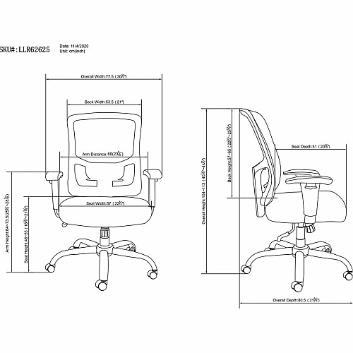 Lorell High-capacity Mesh High-back Task Chair Fabric Seat Material - Mid Back - 5-star Base - Black - 1 Each (LLR62625)