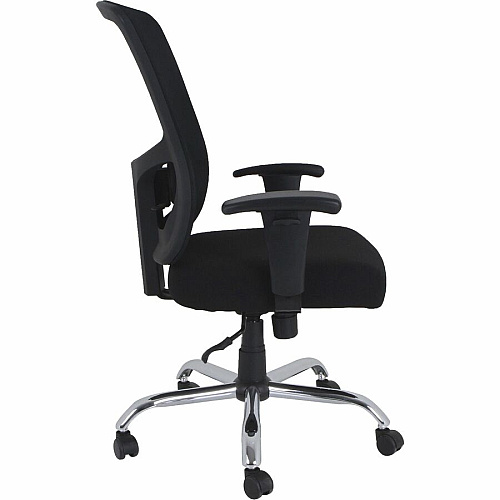 Lorell High-capacity Mesh High-back Task Chair Fabric Seat Material - Mid Back - 5-star Base - Black - 1 Each (LLR62625)