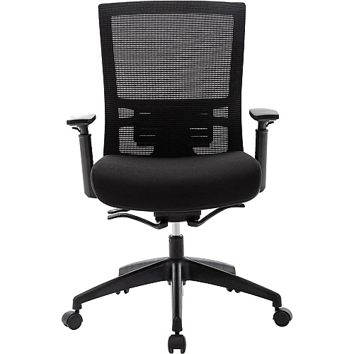 Lorell Mesh Mid-back Office Chair Fabric Seat Material - Mid Back - 5-star Base - Black - 1 Each (LLR62626)
