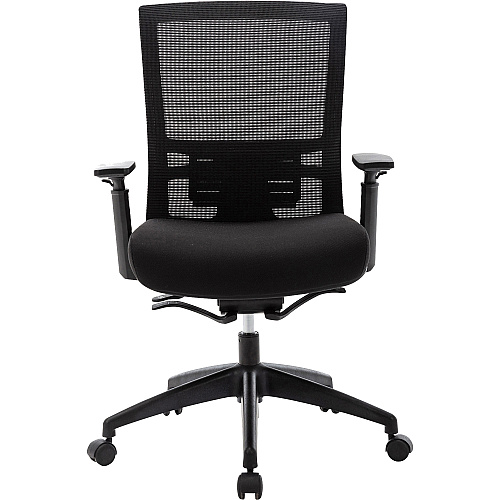 Lorell Mesh Mid-back Office Chair Fabric Seat Material - Mid Back - 5-star Base - Black - 1 Each (LLR62626)