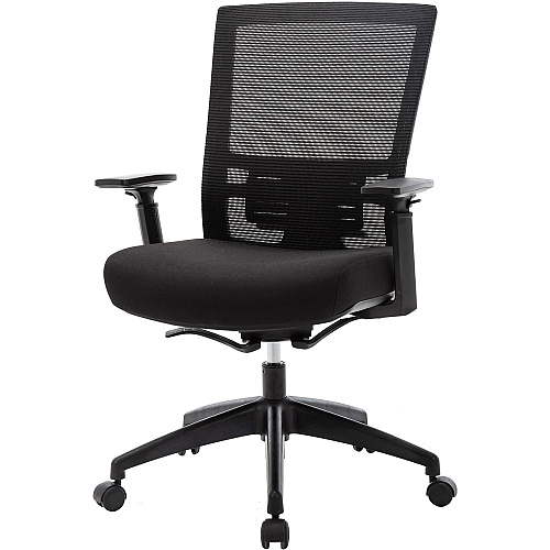 Lorell Mesh Mid-back Office Chair Fabric Seat Material - Mid Back - 5-star Base - Black - 1 Each (LLR62626)