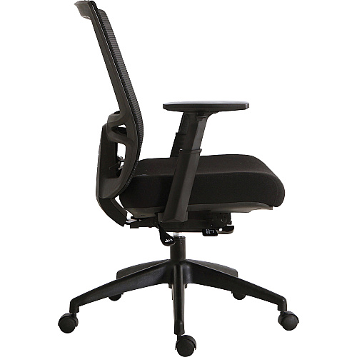 Lorell Mesh Mid-back Office Chair Fabric Seat Material - Mid Back - 5-star Base - Black - 1 Each (LLR62626)