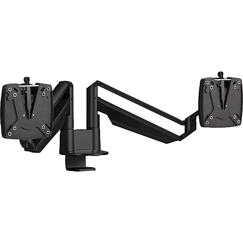 Novus CLU Duo 990+4018+000 Mounting Arm for Monitor - Black 2 Display(s) Supported - 13" Screen Support - 30 lb Load Capacity - 75 x 100 - Aluminum, Metal, Plastic - 1 Carton (9904018000)