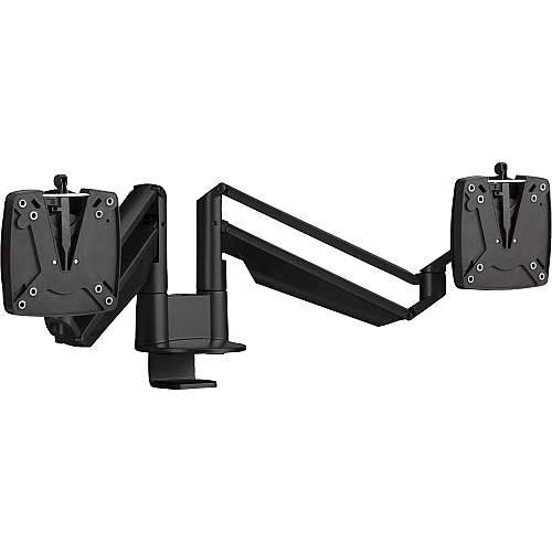 Novus CLU Duo 990+4018+000 Mounting Arm for Monitor - Black 2 Display(s) Supported - 13" Screen Support - 30 lb Load Capacity - 75 x 100 - Aluminum, Metal, Plastic - 1 Carton (9904018000)