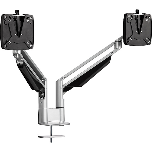 Novus CLU Duo 990+4019+000 Mounting Arm for Monitor - Silver 2 Display(s) Supported - 13" Screen Support - 30 lb Load Capacity - 75 x 100 - Aluminum, Metal, Plastic - 1 Carton (9904019000)
