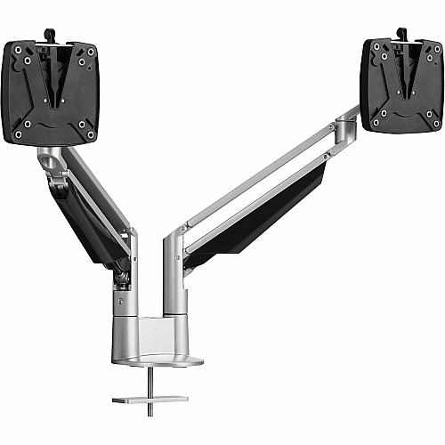 Novus CLU Duo 990+4019+000 Mounting Arm for Monitor - Silver 2 Display(s) Supported - 13" Screen Support - 30 lb Load Capacity - 75 x 100 - Aluminum, Metal, Plastic - 1 Carton (9904019000)