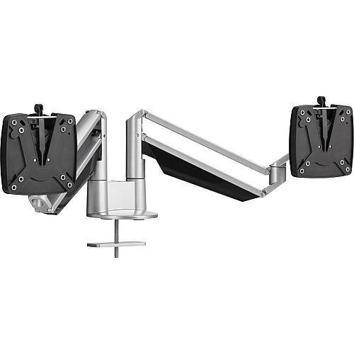 Novus CLU Duo 990+4019+000 Mounting Arm for Monitor - Silver 2 Display(s) Supported - 13" Screen Support - 30 lb Load Capacity - 75 x 100 - Aluminum, Metal, Plastic - 1 Carton (9904019000)