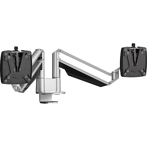 Novus CLU Duo 990+4019+000 Mounting Arm for Monitor - Silver 2 Display(s) Supported - 13" Screen Support - 30 lb Load Capacity - 75 x 100 - Aluminum, Metal, Plastic - 1 Carton (9904019000)