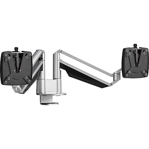 Novus CLU Duo 990+4019+000 Mounting Arm for Monitor - Silver 2 Display(s) Supported - 13" Screen Support - 30 lb Load Capacity - 75 x 100 - Aluminum, Metal, Plastic - 1 Carton (9904019000)