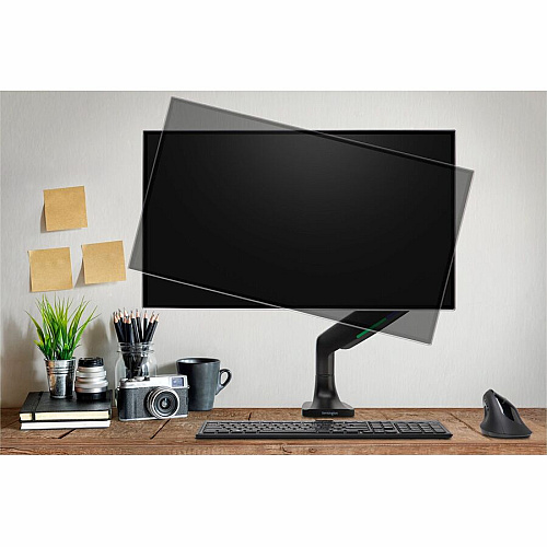 Kensington SmartFit Mounting Arm for Monitor, Curved Screen Display, Flat Panel Display - Black - Landscape/Portrait Height Adjustable - 1 Display(s) Supported - 13" to 34" Screen Support - 19.84 lb Load Capacity - 75 x 75, 100 x 100 - VESA Mount  (59600)