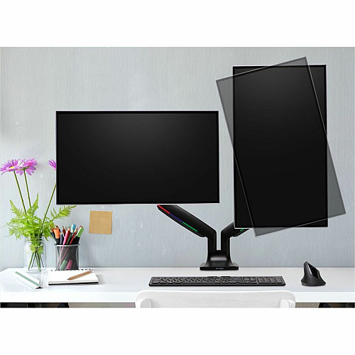 Kensington SmartFit Mounting Arm for Monitor, Flat Panel Display, Curved Screen Display - Black Height Adjustable - 2 Display(s) Supported - 13" to 34" Screen Support - 19.84 lb Load Capacity - 75 x 75, 100 x 100 - VESA Mount Compatible - 1 Each (59601)