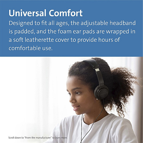 Kensington USB-C Hi-Fi Headphones Stereo - USB Type C - Wired - Over-the-head - Binaural - Ear-cup - 6 ft Cable - Black - 1 Each (97456)